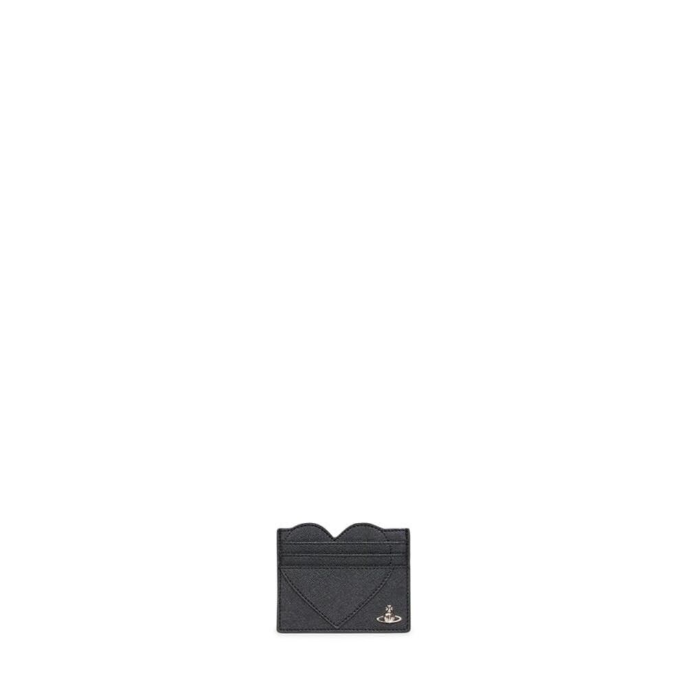 Vivienne Westwood Women Black Heart-Shape Orb Card Holder<Br/>
